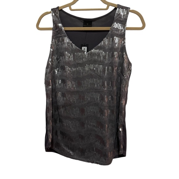 Worthington Tops - Worthington - grey sequin front Tank, Matte Grey - size Med  NWT